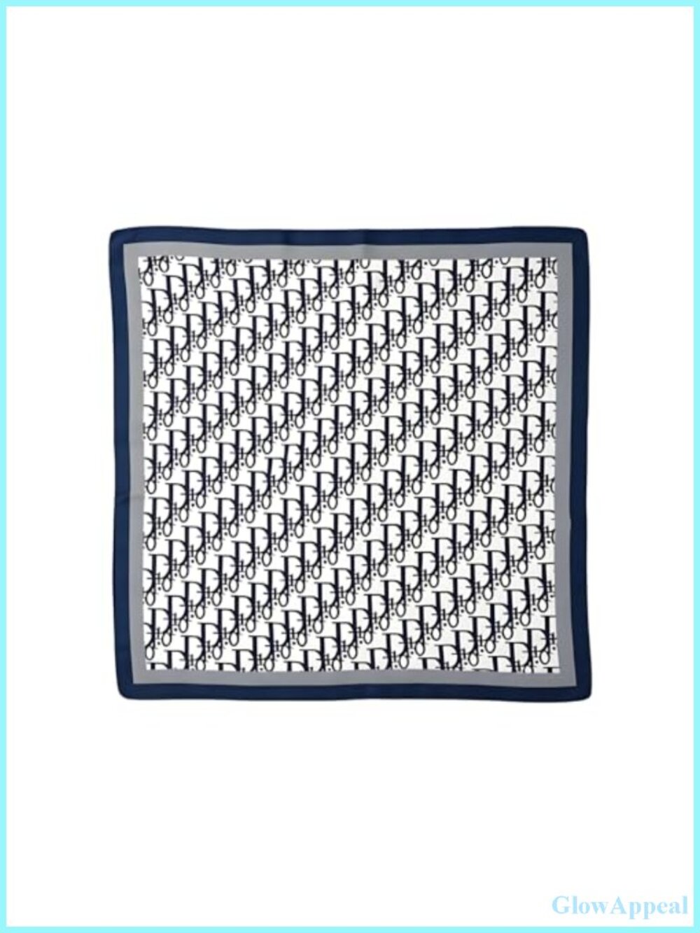 35x35 Square Scarf Satin Silk Feel Geometric Monogram Fashion Scarf